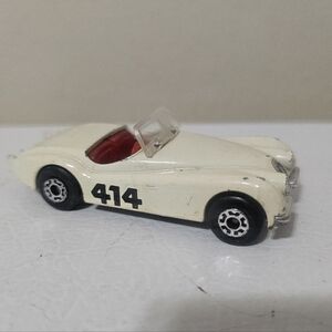 1984 Matchbox Jaguar XK 120 1/57 Diecast Car White #414 Red Interior